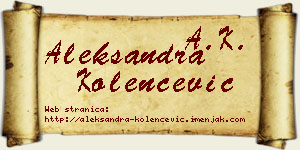 Aleksandra Kolenčević vizit kartica